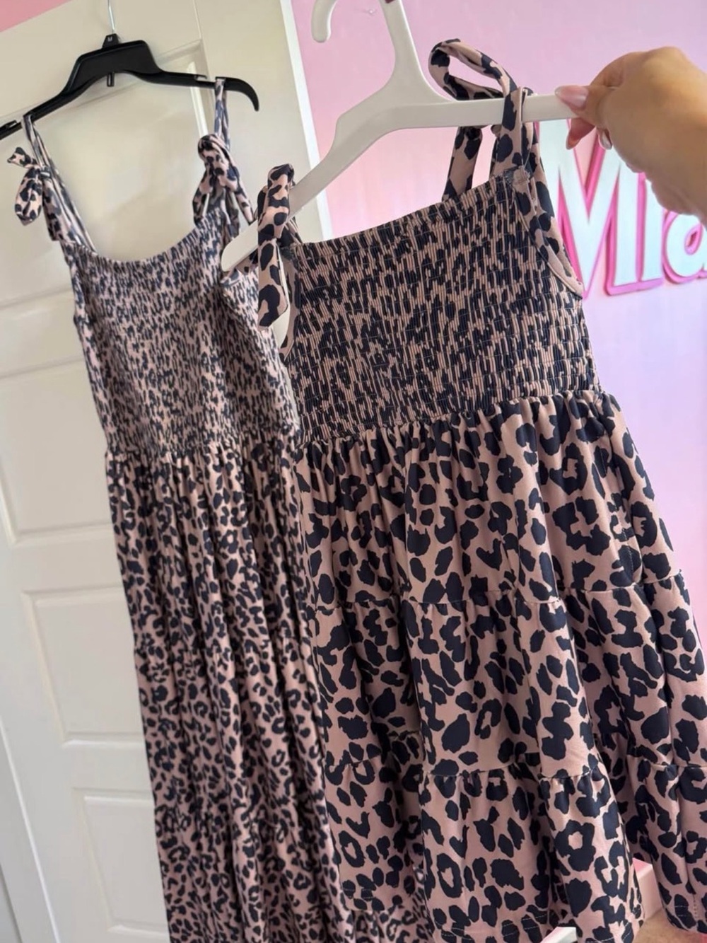 MOMMY & ME Leopard Print smocked Sundresses- brand new